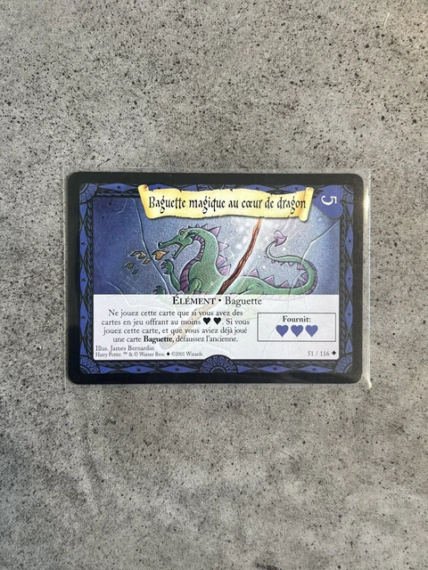 CARTE HARRY POTTER Wizards TCG 2001 Baguette Magique Au Cœur 51/116 ...