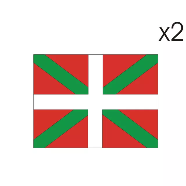 2 Stickers plastifiés DRAPEAU BASQUE - 5cm x 6,5cm