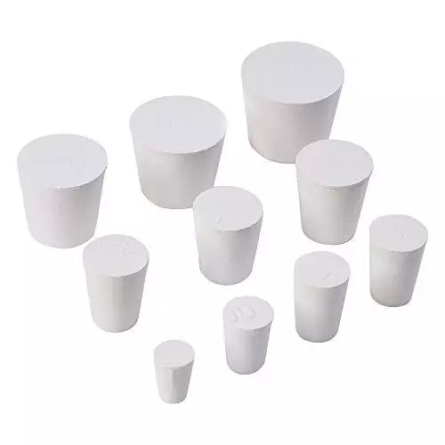 22 Pack 000 7 White Solid Rubber Stoppers