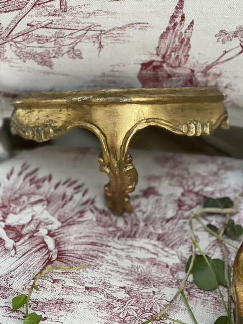 Old Gilt French Vintage Wall Table, Console Table