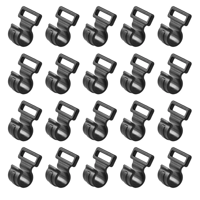 Kunststoff C Clips Zelthaken Stange Wiederverwendbar Schwarz Camping Neu Hochwertig