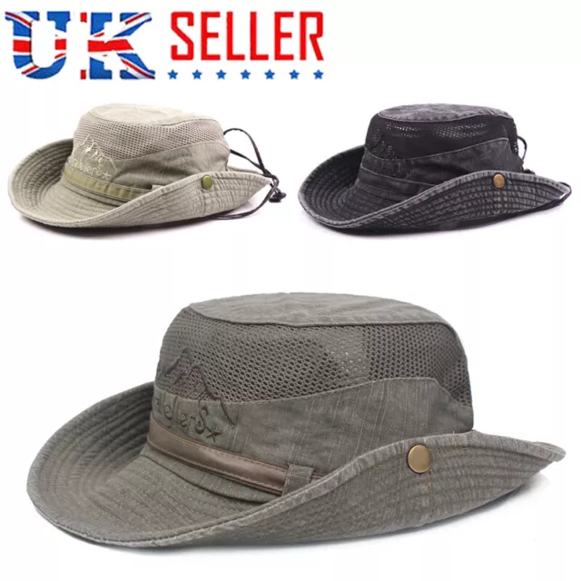 Sun Protection Hat Bucket Cargo Safari Bush Jungle Summer Fishing Mens Women Cap