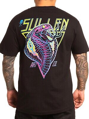 Sullen Men's Future Cobra Short Sleeve T-shirt Tattoo Style Snake Art Neon Tee