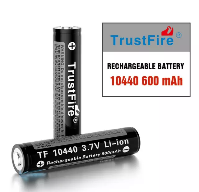 Trustfire 4x10440 600mAh 3.7V Batería Recargable Li-ion Para Linterna De Juguete