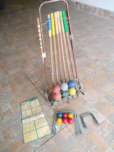 Set Gioco Croquet In Miniatura Scala 1:12 – Metallo Fuso Vintage Per Casa Delle Bambole – Trunk In The Attic