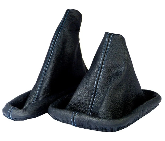 Levier De Vitesse En Cuir Véritable Pour Ford Mondeo MK3 (2000-2003) - Noir, Couture Blanche - 7