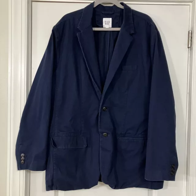 Gap Unstructured Cotton Blazer Men’s XXL  Navy Blue Casual Sports Coat Jacket VG