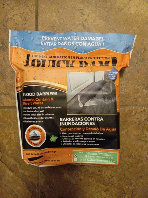 Quick Dam QD610-1 Water Activated Flood Barrier 10ft (3m) Reusable New Sealed