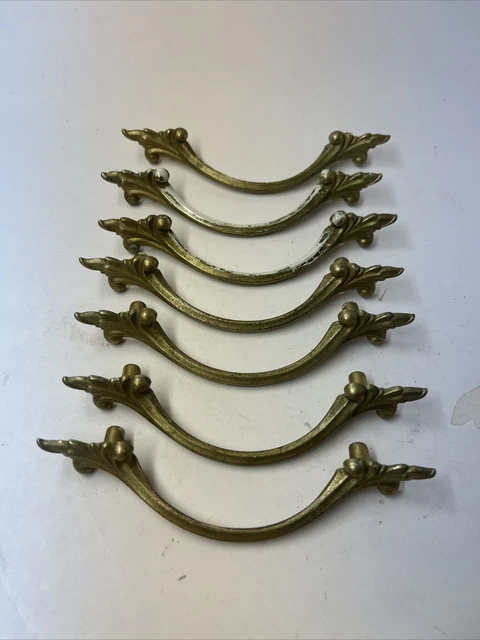 3 1/8” OC Drawer Pulls Simple French Provincial Mid Century Gold Set Of 9