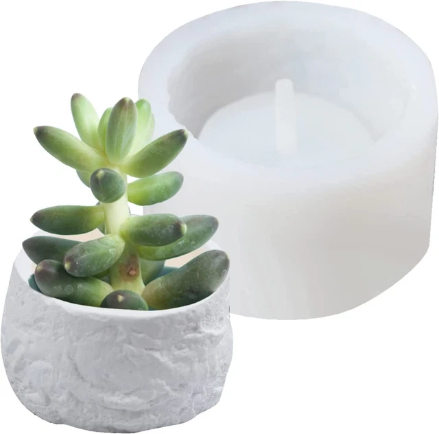 Silicone Plant Pot Mold | 2 Pcs |Concrete Vase Molds for DIY Gardening Pots