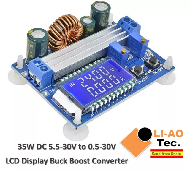 35W DC 5.5-30V to 0.5-30V Digital LCD Display Step Up Down Buck Boost Converter