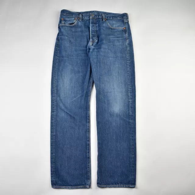 Jeans Levis 501 Big E Vintage Pantaloni Uomo Blu Scuro 34X32