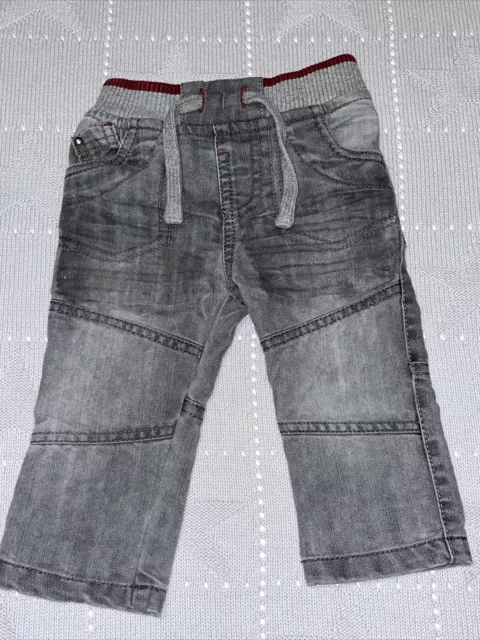 TOPOMINI ❤️ Baby Jungen ❤️ Jeans * Hose ❤️ Denim Grau ❤️ Strickbund ❤️ Gr. 74