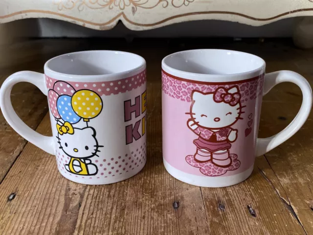 2x Vintage Hello Kitty Sanrio Evolukids Coffee Mug Tea Cup Good Condition Y2K CW