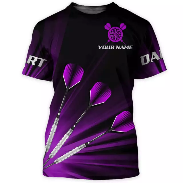 Personalized Name Purple Darts All Over Printed Unisex Shirt 3D T-SHIRT Us Size