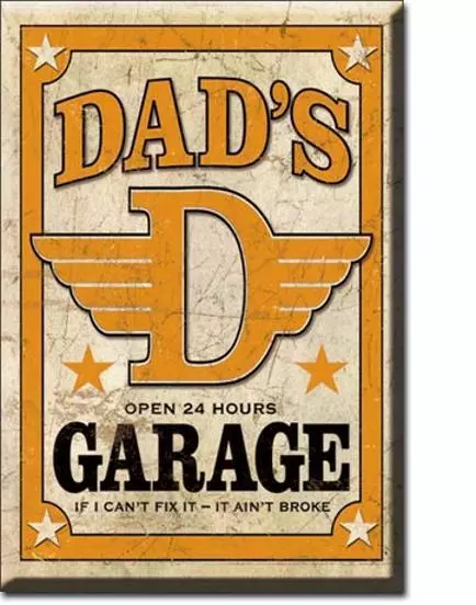 Dad's Garage Vintage Style Werkstatt Magnet Schild aus USA