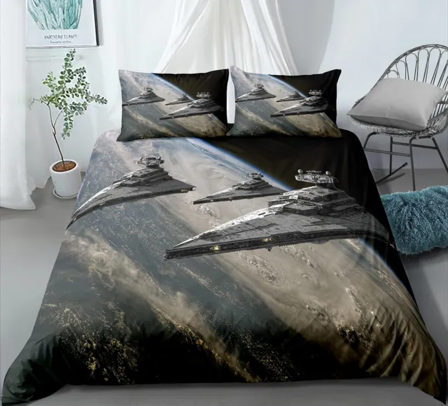 Star Wars Airship Single Double Super King King Bed Duvet Quilt Cover Set