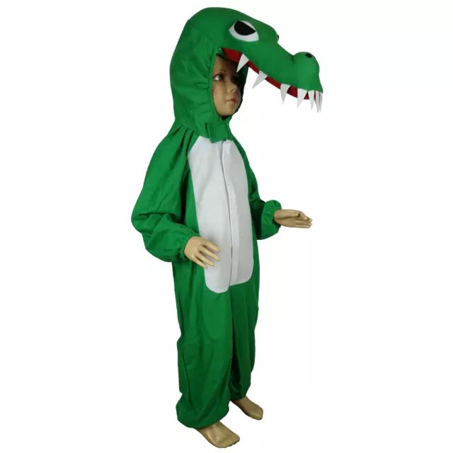 KINDER KROKODIL KOSTÜM Karneval Fasching Drachen Jungen Mädchen Overall / 98-104