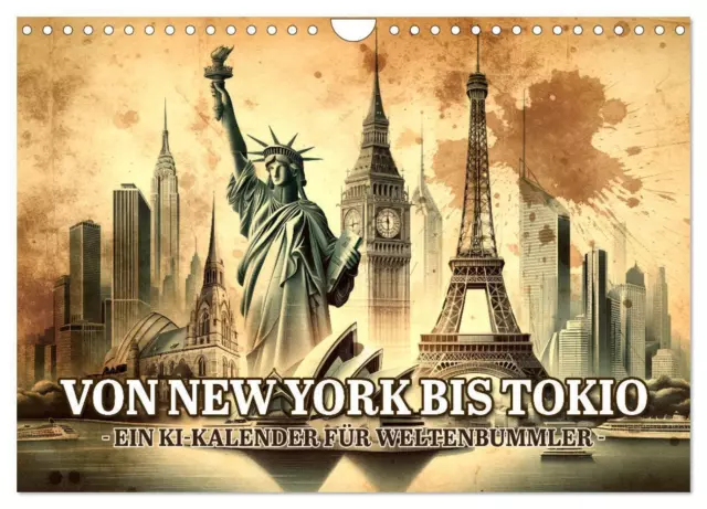 Von New York bis Tokio - Ein KI-Kalender für Weltenbummler (Wandkalender 2025...