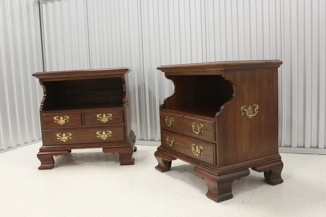 Pair Pennsylvania House Cherry Open Cabinet Nightstands