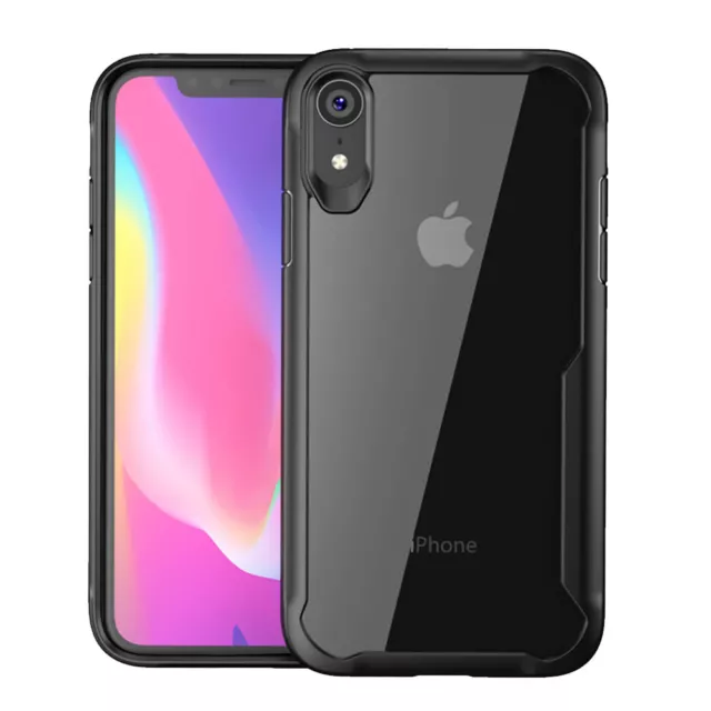 pour iPhone XS Max XR X 8 7 6 Antichocs Bumper Transparent Silicone Case Cover