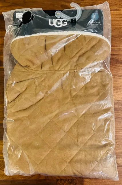 Brand New UGG® Classic Suede Reversible Dog Coat in Chestnut/Snow Sz Large