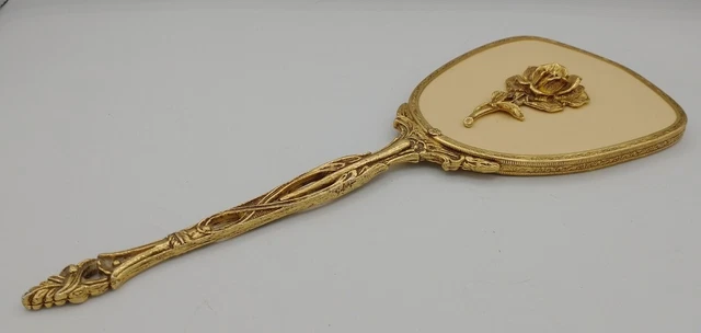 Vintage Stylebuilt Accessories New York 24K Gold Plated 1940's Vanity Mirror