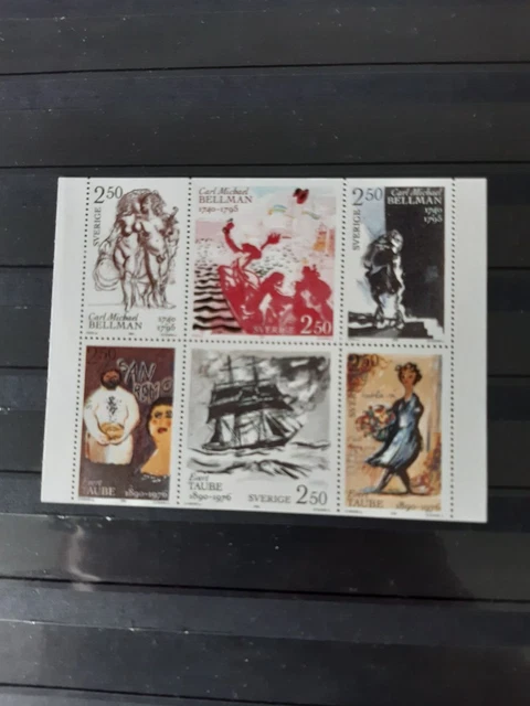 Briefmarken ,Schweden, 1990, 1619-1624,Heftchenblatt 179,Kunst ,postfrisch
