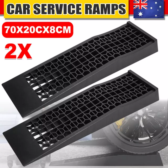 2PCS Low Profile Car Service Ramps 5T Heavy Duty Loading Rise Trailer Vehicle