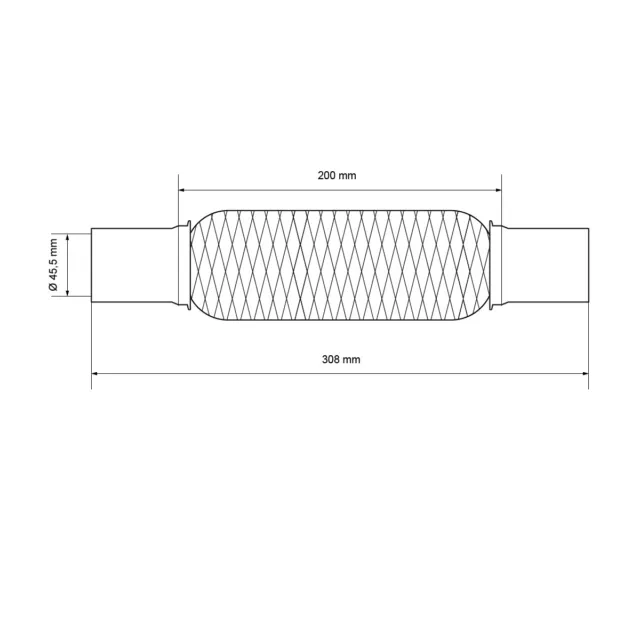 FLEX PIPE TUBO FLESSIBILE GIUNTO SCARICO  + PINZE RIPARAZIONE 45x200/320mm 3