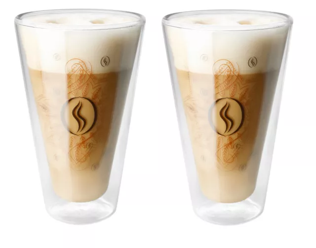 2 Montepreti doppelwandige Kaffeegläser Cappuccino Espresso Kaffee-Mandala 250ml