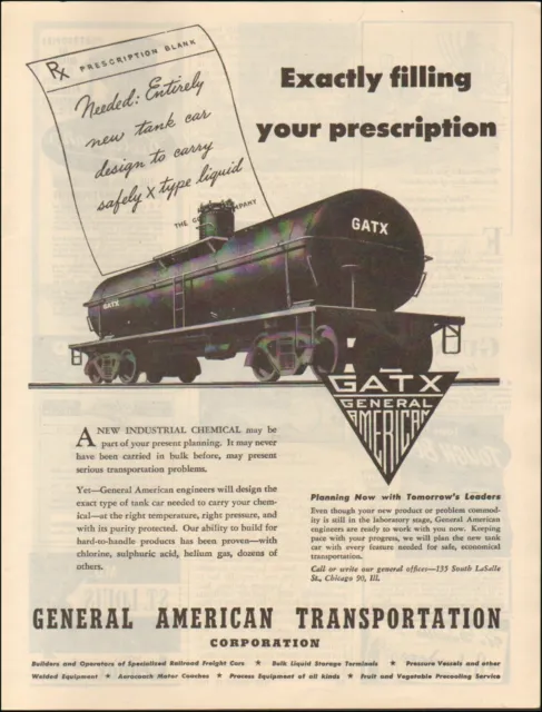 1945 Vintage ad for General American Transportation Corp. WWII era ART 05/14/22