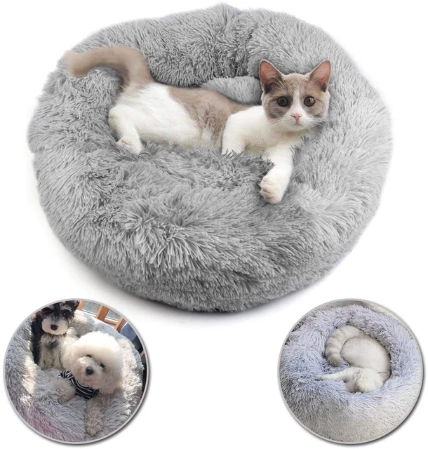 Calming Dog Beds for Small Dogs,24''Pet Donut Bed for Small Medium Cat Self Faux