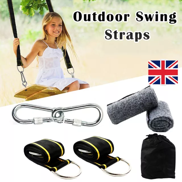 Hammock Hanging Kit 1.5M Heavy Duty Straps Carabiners Tree Swing Fittings UK