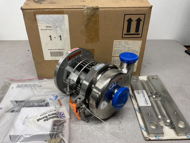 NEW Waukesha Cherry-Burrell C114 Pump; 2” x 1.5” S-Line, 4” Impeller W/ 56C Leg