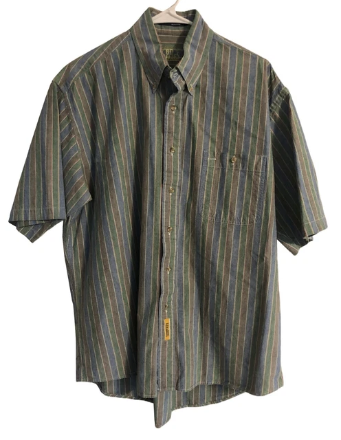Vtg BD Baggies Mens Shirt Size L Hip Hop Colorful Chambray Stripes Button Down