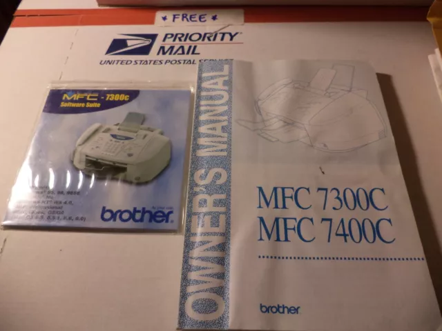 Brother Mfc-7300C Software Disk And Owners Manual Insturction Guide Book Fax