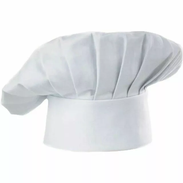 Chefs Hat Baker Professional Elastic Adjustable Adult Women Men Cook Cap White