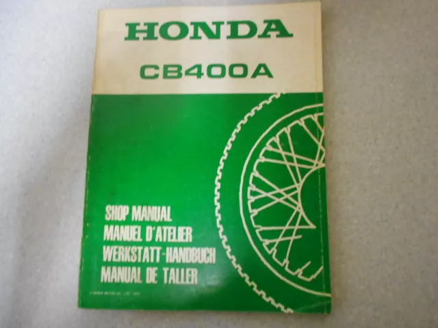 Werkstatthandbuch Nachtrag Honda CB 400 A Hondamatic  1977 shop manual addendum