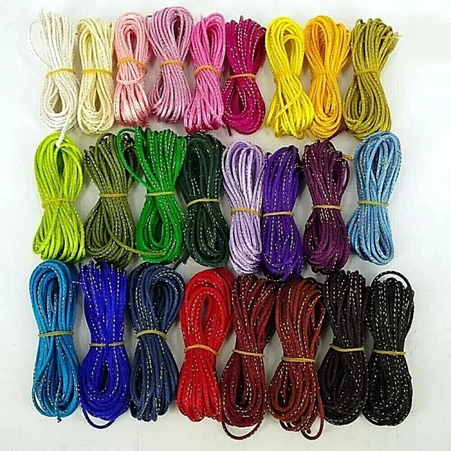 RATTAIL, KUMIHIMO ,BRAIDING, Cord with glitter, 2 mm Thickness