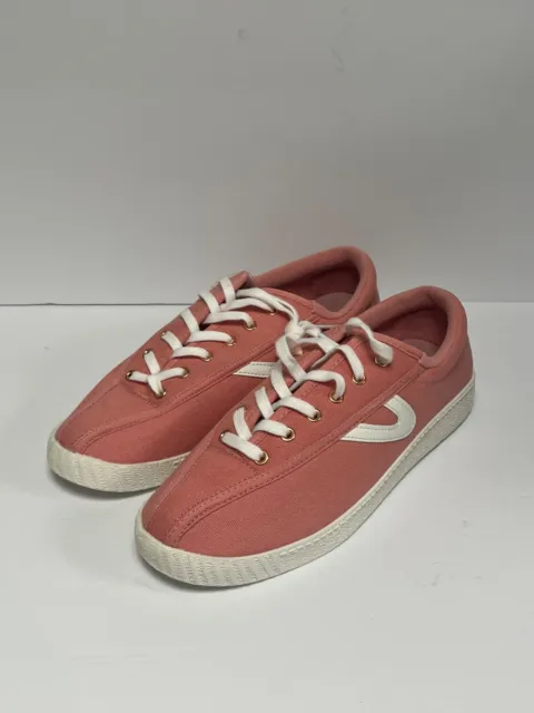 NIB Tretorn Women Blush Pink Canvas Sneakers Size 10 Tennis Lace Up Shoes Nylite