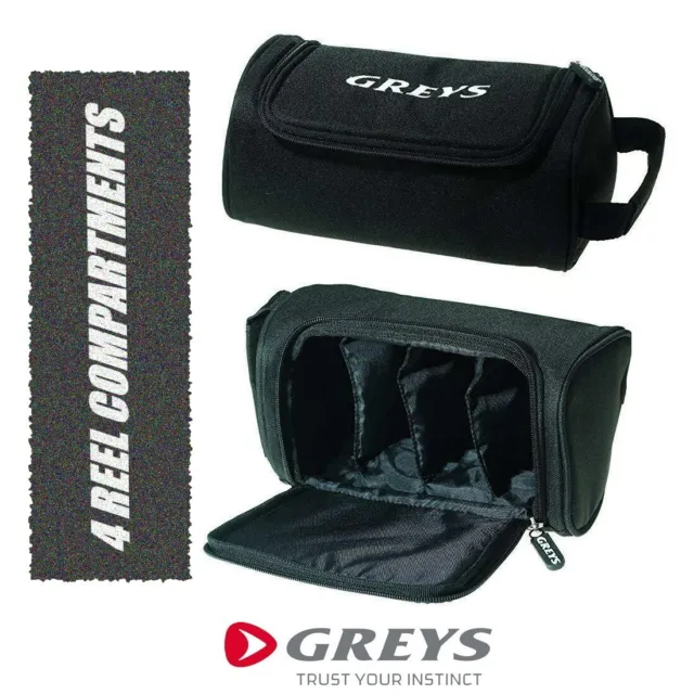 Greys Padded 4 Reel Case Fly Reel Protector NEW