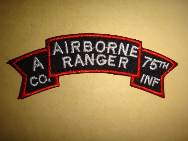 US ARMY SCROLL Patch A COMPANY 75th Infantry Regiment AIRBORNE RANGER £ ...