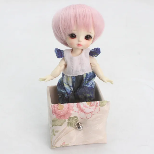 1/8 Mini BJD Dolls Hair Pink Short Wig 5-6" for Doll Customized Accessories