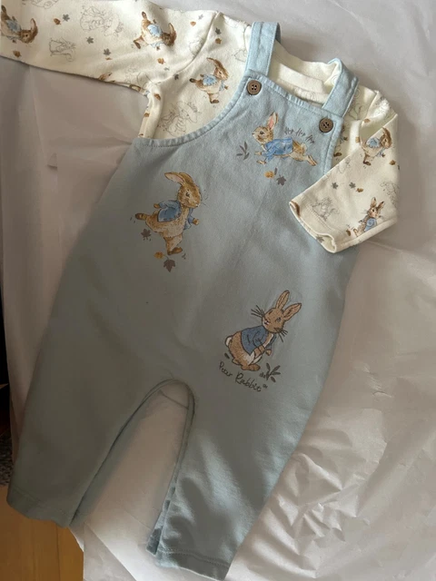 Cuscinetti Peter Rabbit nuovi senza etichette per bambini 3-6 mesi e outfit a maniche lunghe