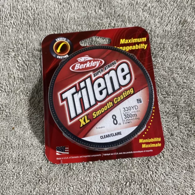 Berkley Trilene 8 LB 330 Yards XL SMOOTH CASTING Clear Super Strong Fishing Line