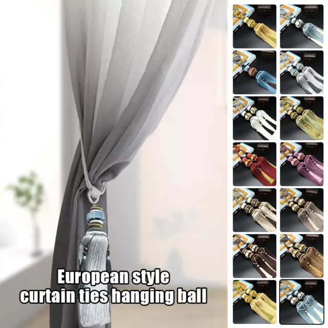 Curtain Strap Holdbacks Large Rope Tie Backs Tassel Tiebacks Beaded Ball Decor