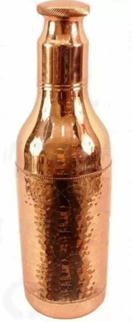 100% Pure Copper Champagne Water Bottle Christmas Barware Beer Hammered 1000ML