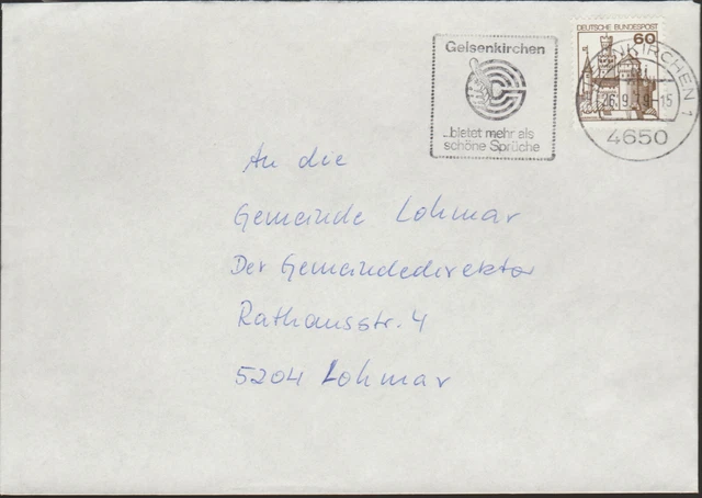 Werbestempel Gelsenkirchen ... bietet mehr als schöne Sprüche, auf Brief 1979