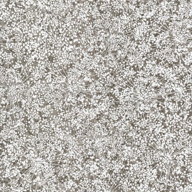 Fine Decor Silver Shimmer, Grey & White Textured Floral Meadow Feature Wallpaper